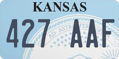 KS license plate 427AAF