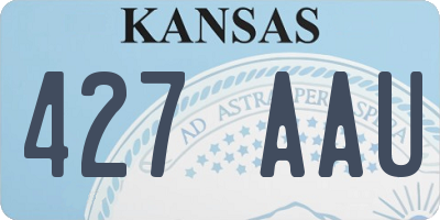 KS license plate 427AAU