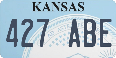 KS license plate 427ABE