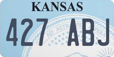 KS license plate 427ABJ