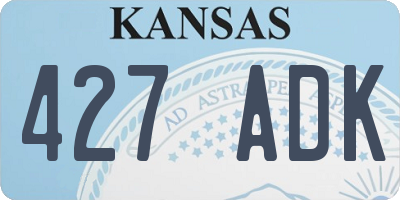 KS license plate 427ADK