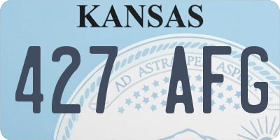KS license plate 427AFG