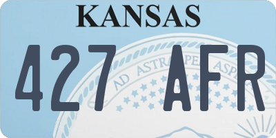 KS license plate 427AFR