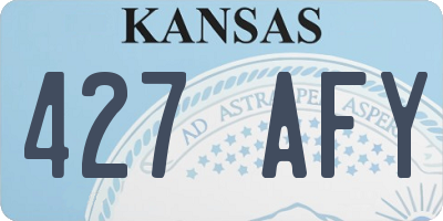 KS license plate 427AFY