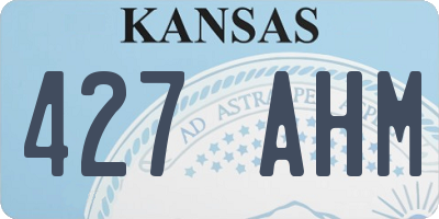 KS license plate 427AHM