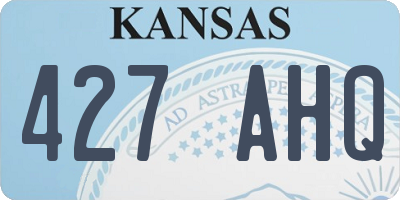 KS license plate 427AHQ