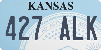 KS license plate 427ALK