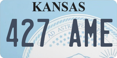 KS license plate 427AME