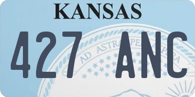 KS license plate 427ANC