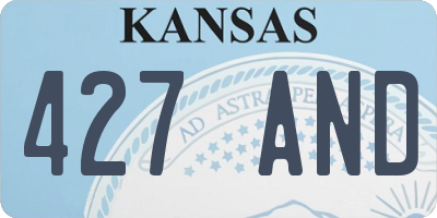 KS license plate 427AND
