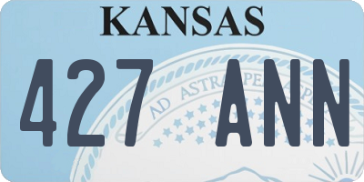KS license plate 427ANN