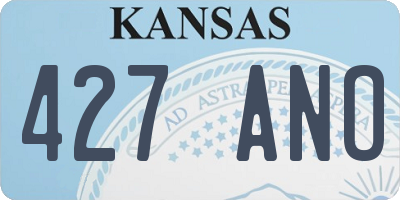 KS license plate 427ANO