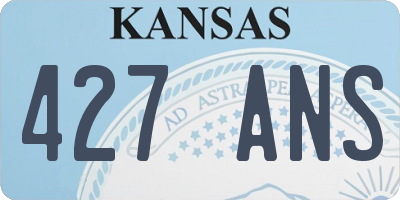 KS license plate 427ANS
