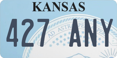 KS license plate 427ANY