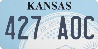 KS license plate 427AOC