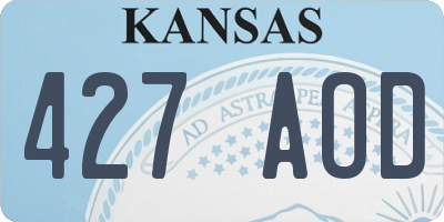KS license plate 427AOD