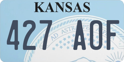 KS license plate 427AOF