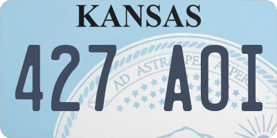 KS license plate 427AOI