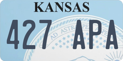 KS license plate 427APA