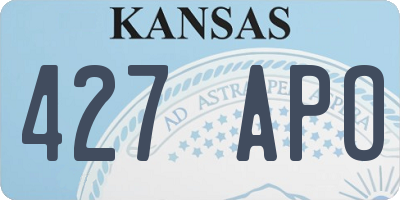 KS license plate 427APO