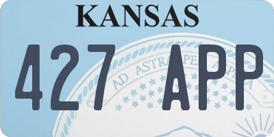 KS license plate 427APP
