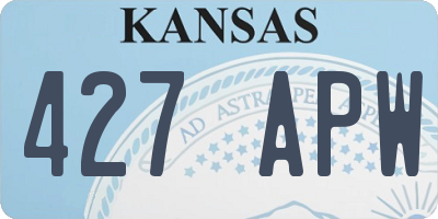 KS license plate 427APW