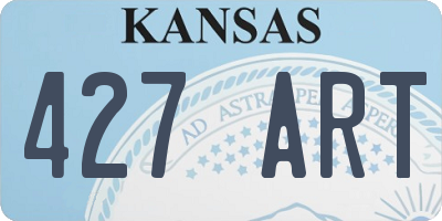 KS license plate 427ART