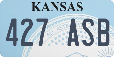 KS license plate 427ASB