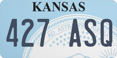 KS license plate 427ASQ