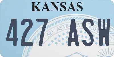 KS license plate 427ASW