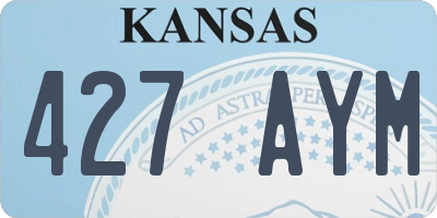 KS license plate 427AYM