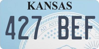 KS license plate 427BEF