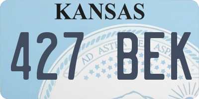KS license plate 427BEK