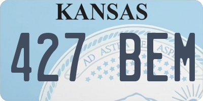 KS license plate 427BEM