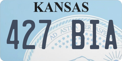 KS license plate 427BIA