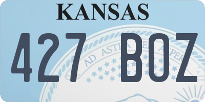 KS license plate 427BOZ