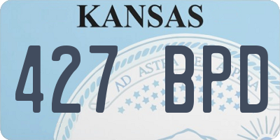 KS license plate 427BPD
