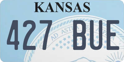 KS license plate 427BUE