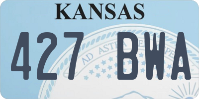 KS license plate 427BWA