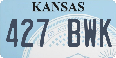 KS license plate 427BWK