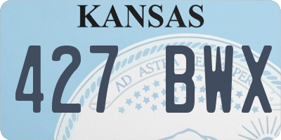KS license plate 427BWX