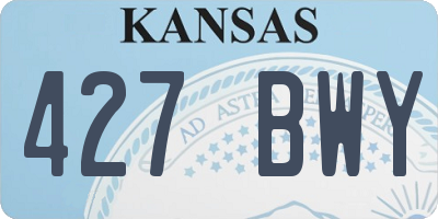 KS license plate 427BWY