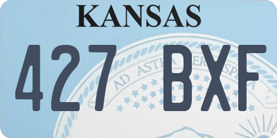 KS license plate 427BXF