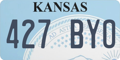 KS license plate 427BYO
