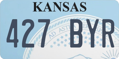 KS license plate 427BYR