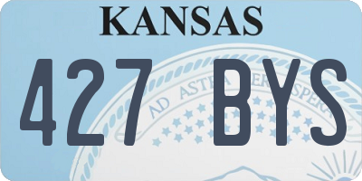 KS license plate 427BYS