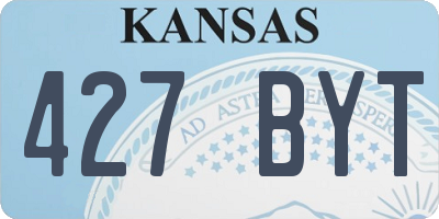 KS license plate 427BYT