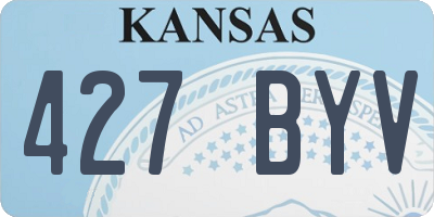 KS license plate 427BYV