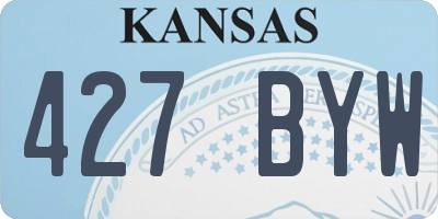 KS license plate 427BYW