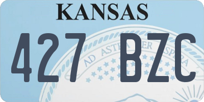 KS license plate 427BZC